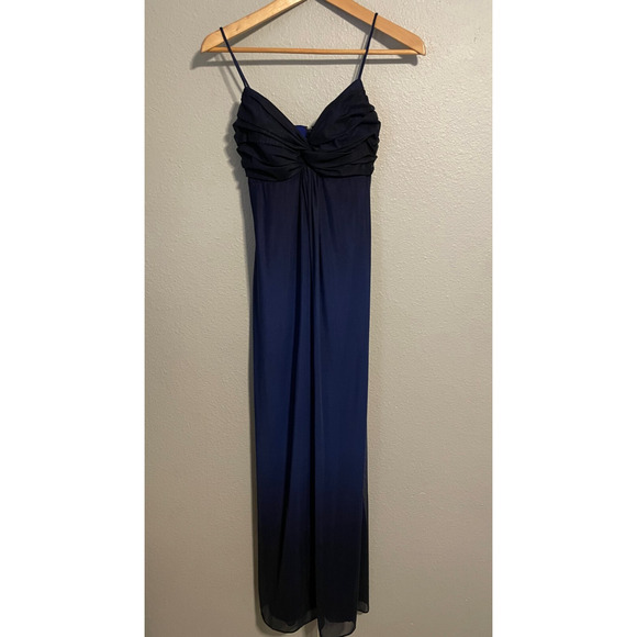 Vintage Blondie Nites Juniors Dress Size 1 Blue Mesh Babydoll HOCO Prom Y2K FLAW - Picture 1 of 8